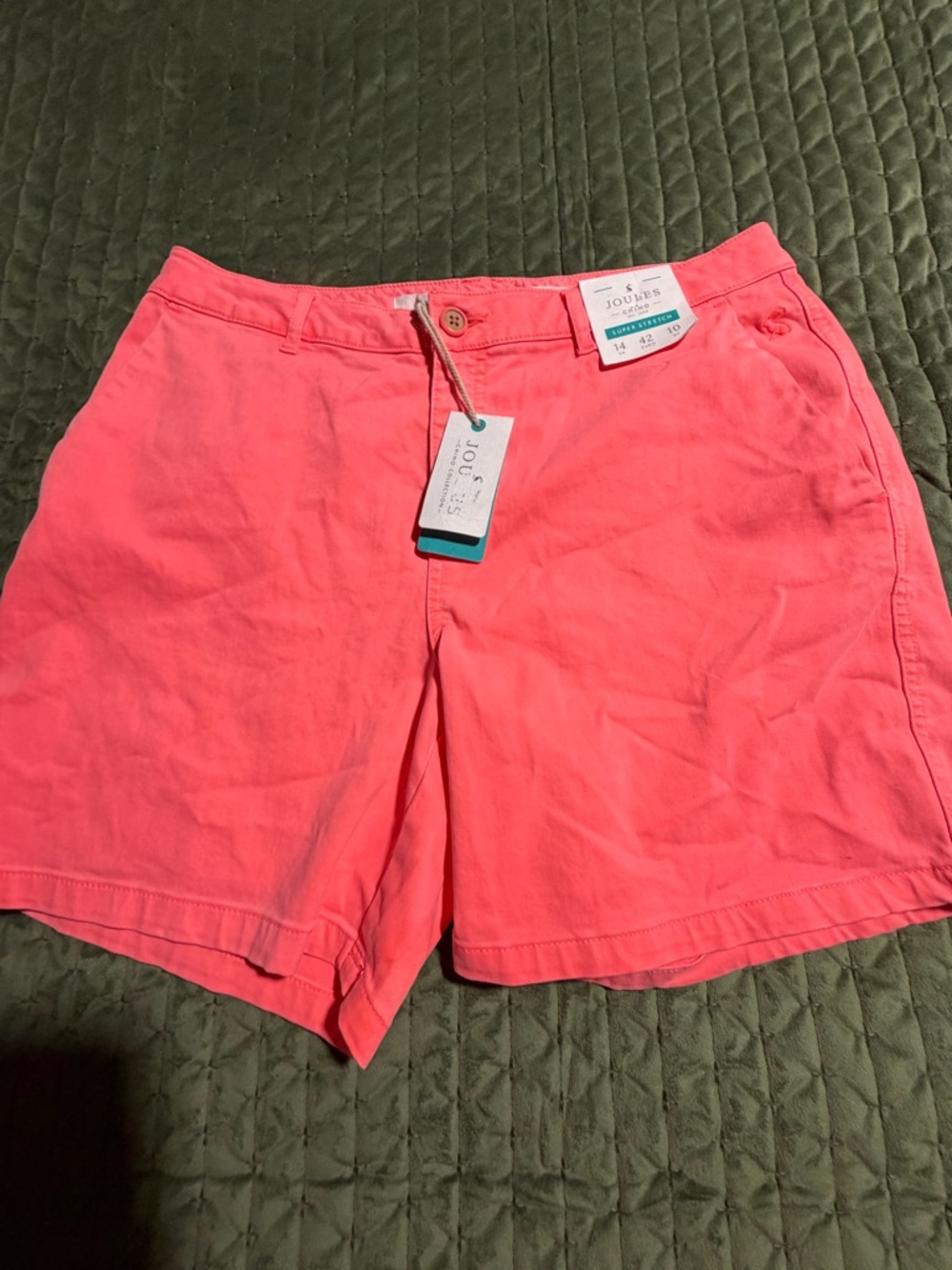 Joules chino collection shorts orange size 10 NWT